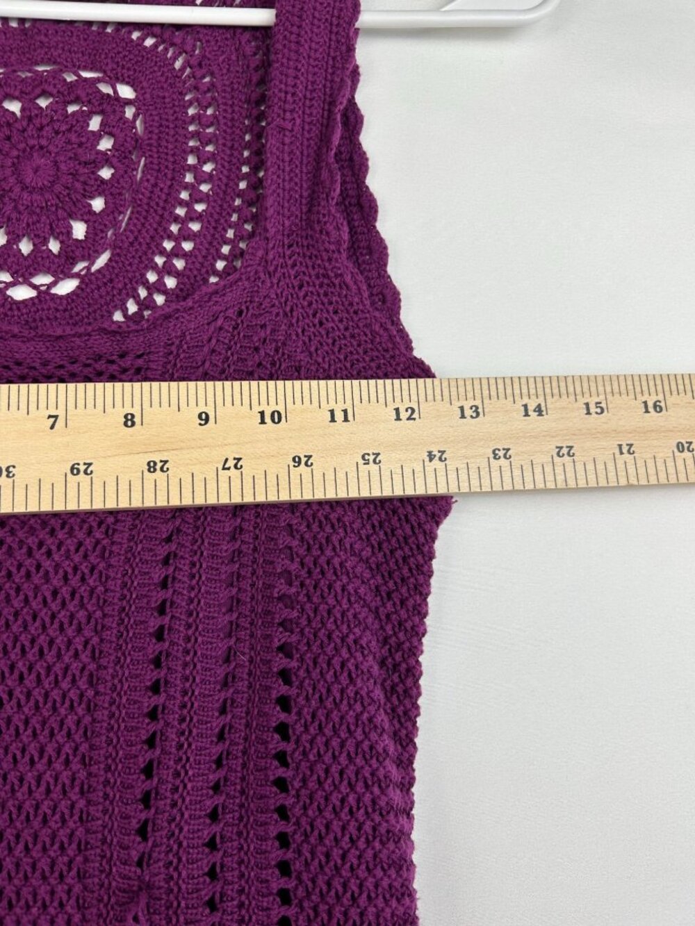Athleta Dress Women's S Purple Cotton Blend Crochet Knit Sleeveless Casual Wear - Picture 6 of 13